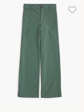 J. Crew Lizzie high-rise patch-pocket wide-leg pants Pale Spinach Sage Green 32